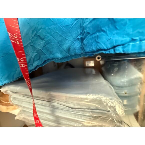 Barbara Lesser Women's Flowy Cupra Rayon Blouse Cover Up Neon Blue Size Medium - Picture 6 of 8